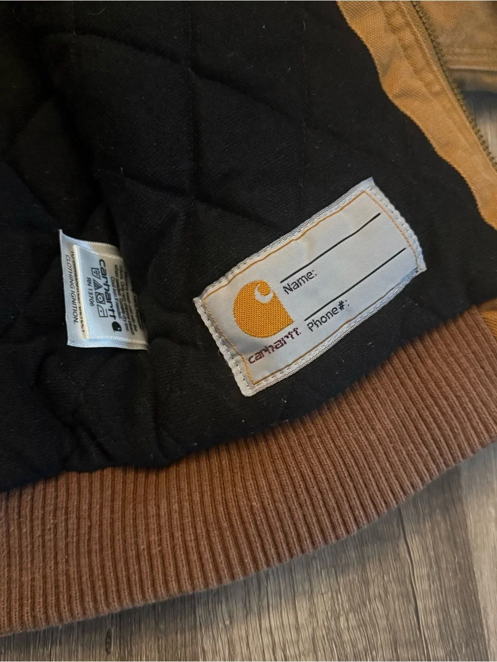 Carhartt Kids Brown Quilted Duck Active Hooded Jacket 3T Toddler Coat
